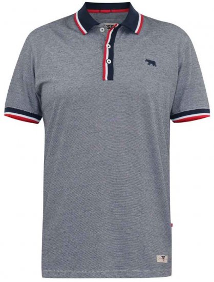 D555 BAYTON 2 Fine Stripe Jersey Polo Grey - Поло тениски - мъжки тениски с яка големи размери