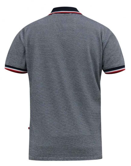 D555 BAYTON 2 Fine Stripe Jersey Polo Grey - Поло тениски - мъжки тениски с яка големи размери