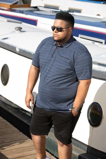 D555 FOXLEY Pique Reno Polo Navy - Поло тениски - мъжки тениски с яка големи размери