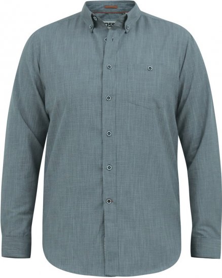 D555 RADCLIFFE Cross Hatch Soft Touch Slub Long Sleeve Shirt With Chest Patch Pocket Charcoal - Ризи - мъжки ризи големи размери