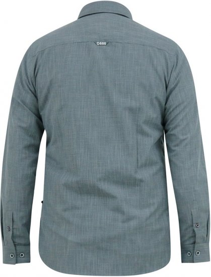 D555 RADCLIFFE Cross Hatch Soft Touch Slub Long Sleeve Shirt With Chest Patch Pocket Charcoal - Ризи - мъжки ризи големи размери