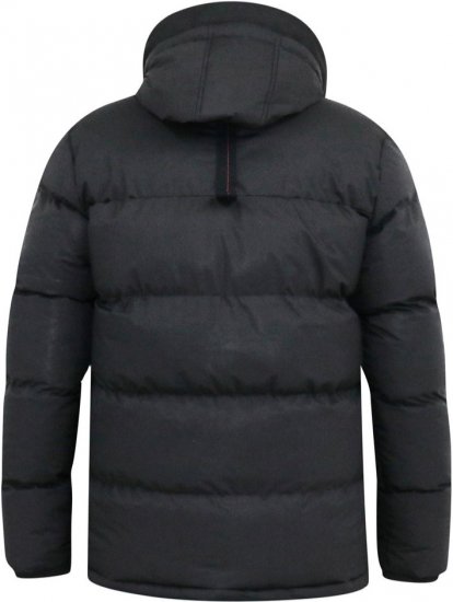 D555 DOMENIC Quilted Puffer Jacket With Half Micro Fleece Lining And Hood Black - Якета - мъжки якета големи размери