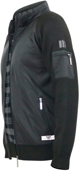 D555 MARSDEN Hybrid Knitted Jacket With Bonded Fleece Lining Black - Якета - мъжки якета големи размери