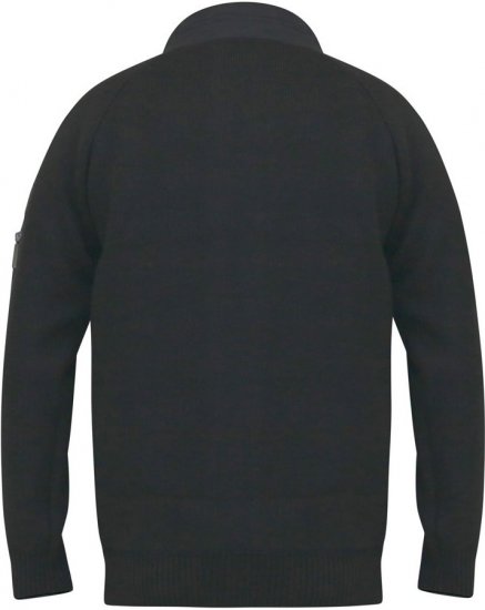 D555 MARSDEN Hybrid Knitted Jacket With Bonded Fleece Lining Black - Якета - мъжки якета големи размери