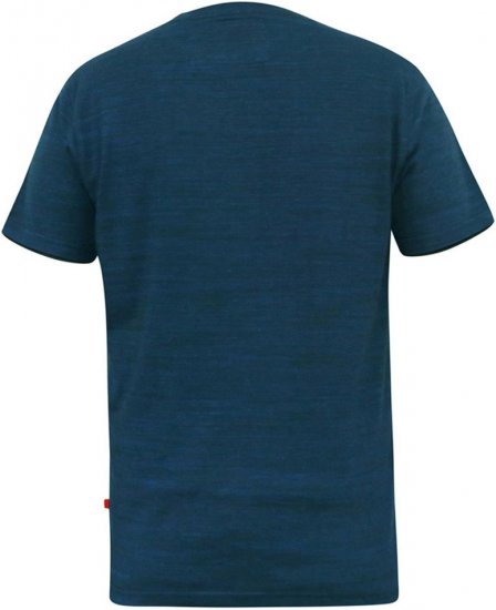 D555 ORSTON Reno Fabric Crew Neck T-Shirt With Chest Embroidery Blue Reno - Тениски - мъжки тениски големи размери
