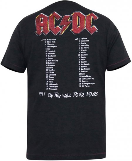 D555 JAILBREAK Official Ac/Dc Printed T-Shirt With Front And Back Print - Black - Тениски - мъжки тениски големи размери