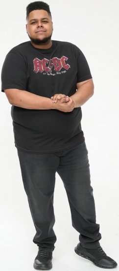 D555 JAILBREAK Official Ac/Dc Printed T-Shirt With Front And Back Print - Black - Тениски - мъжки тениски големи размери