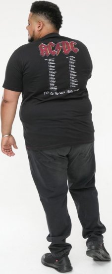 D555 JAILBREAK Official Ac/Dc Printed T-Shirt With Front And Back Print - Black - Тениски - мъжки тениски големи размери