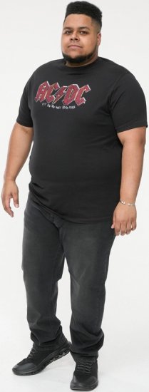 D555 JAILBREAK Official Ac/Dc Printed T-Shirt With Front And Back Print - Black - Тениски - мъжки тениски големи размери