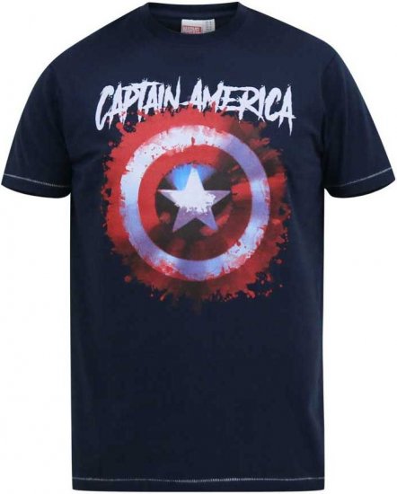 D555 ROGERS Official Captain America Printed T-Shirt Dark Navy - Тениски - мъжки тениски големи размери