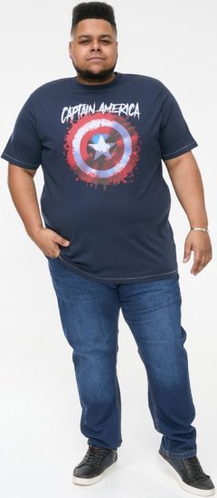 D555 ROGERS Official Captain America Printed T-Shirt Dark Navy - Тениски - мъжки тениски големи размери