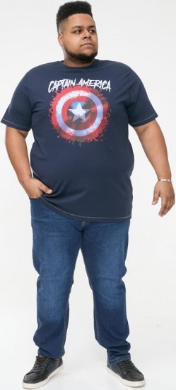 D555 ROGERS Official Captain America Printed T-Shirt Dark Navy - Тениски - мъжки тениски големи размери