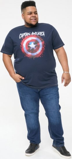 D555 ROGERS Official Captain America Printed T-Shirt Dark Navy - Тениски - мъжки тениски големи размери