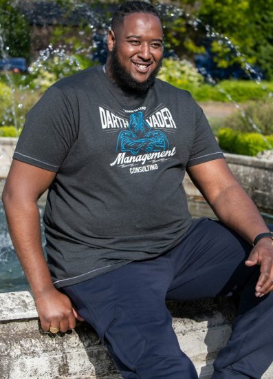 D555 SOLO Official Star Wars Management Consulting Printed T-Shirt Black Reno - Тениски - мъжки тениски големи размери