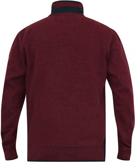 D555 HIRALDO Quarter Neck Pique Fleece Sweatshirt With Chest Embroidery Red - Суичъри & cуичъри с качулка - мъжки суичъри големи размери
