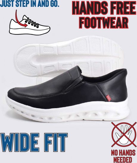 D555 Carlisle 2 Kingsize Hands Free Shoes Black - Мъжки oбувки 40-52 - 