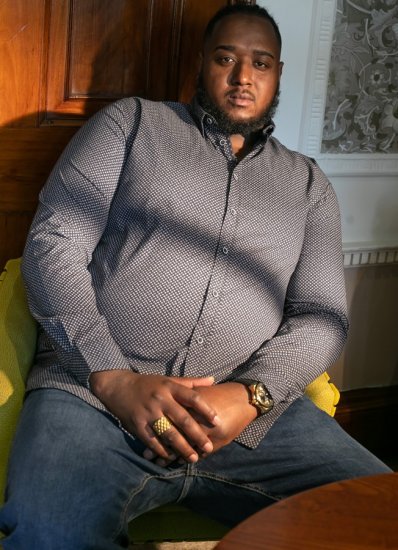 D555 MORGAN Micro AOP Long Sleeve Shirt With Concealed Button Down Collar Navy - Ризи - мъжки ризи големи размери