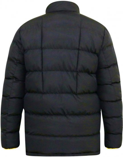 D555 CRISTIANO Puffer Jacket With Binding On Cuffs And Embroidery Badge On Sleeve Black - Якета - мъжки якета големи размери