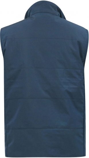 D555 FELIPE Zip Through Padded Gilet With Contrast Colour Lining And Rubber Badge Navy - Якета - мъжки якета големи размери