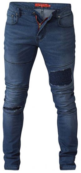 D555 Newport Tapered Fit Biker Jeans Blue - Дънки и панталони - мъжки Дънки и панталони големи размери