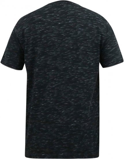 D555 ORSTON Reno Fabric Crew Neck T-Shirt With Chest Embroidery Black Reno - Тениски - мъжки тениски големи размери