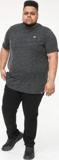 D555 ORSTON Reno Fabric Crew Neck T-Shirt With Chest Embroidery Black Reno - Тениски - мъжки тениски големи размери