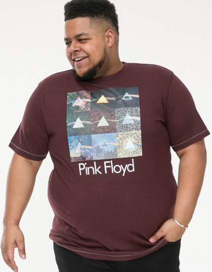 D555 DIVISION Official Pink Floyd Printed T-Shirt Burgundy - Тениски - мъжки тениски големи размери
