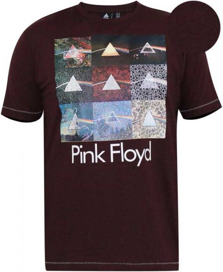 D555 DIVISION Official Pink Floyd Printed T-Shirt Burgundy - Тениски - мъжки тениски големи размери