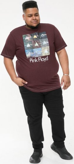 D555 DIVISION Official Pink Floyd Printed T-Shirt Burgundy - Тениски - мъжки тениски големи размери
