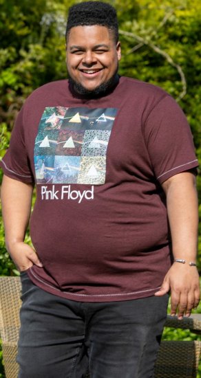 D555 DIVISION Official Pink Floyd Printed T-Shirt Burgundy - Тениски - мъжки тениски големи размери