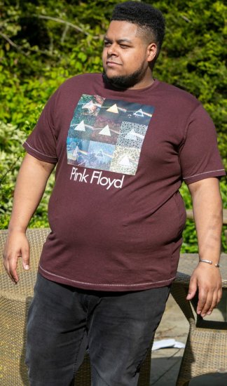 D555 DIVISION Official Pink Floyd Printed T-Shirt Burgundy - Тениски - мъжки тениски големи размери