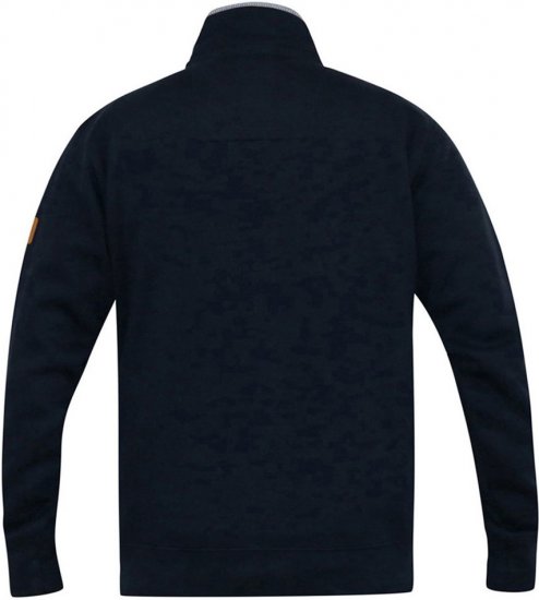 D555 NASHUA Zip Through Sweatshirt In Fleece Navy - Суичъри & cуичъри с качулка - мъжки суичъри големи размери