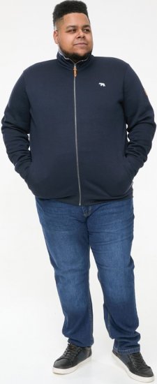 D555 NASHUA Zip Through Sweatshirt In Fleece Navy - Суичъри & cуичъри с качулка - мъжки суичъри големи размери