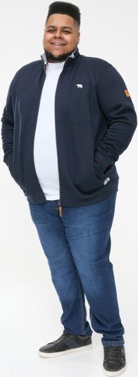 D555 NASHUA Zip Through Sweatshirt In Fleece Navy - Суичъри & cуичъри с качулка - мъжки суичъри големи размери