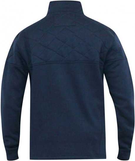 D555 SWANN Quarter Neck Sweatshirt With Quilted Top Panel Navy - Суичъри & cуичъри с качулка - мъжки суичъри големи размери