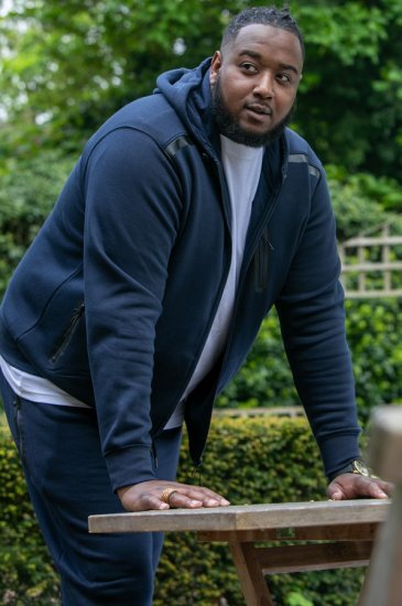 D555 GABRIEL Couture Zip Through Hoody With Reversible Zips Navy - Суичъри & cуичъри с качулка - мъжки суичъри големи размери