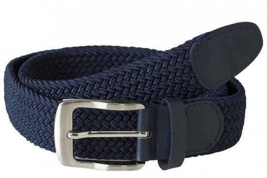 D555 Dani Braided Belt Navy - Колани - мъжки колани големи размери