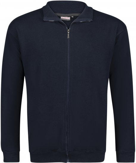 Adamo Athen Sweat Jacket with Full Zipper Navy - Суичъри & cуичъри с качулка - мъжки суичъри големи размери
