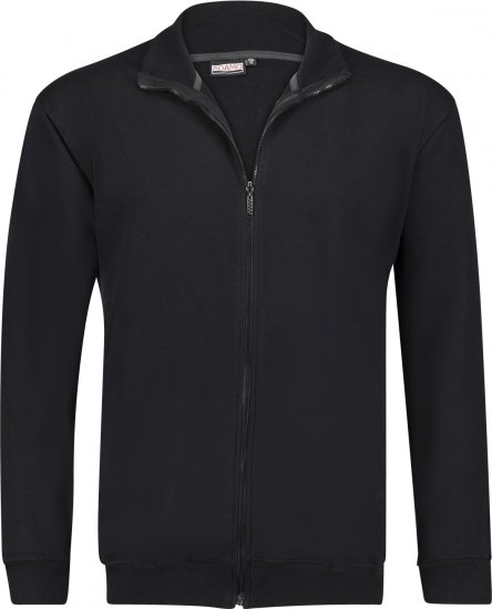 Adamo Athen Sweat Jacket with Full Zipper Black - Суичъри & cуичъри с качулка - мъжки суичъри големи размери