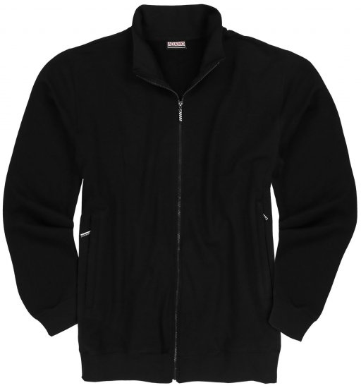 Adamo Athen Sweat Jacket with Full Zipper Black - Суичъри & cуичъри с качулка - мъжки суичъри големи размери