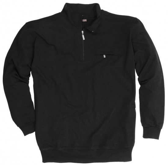 Adamo Athen Sweatshirt Half Zipper Black - Суичъри & cуичъри с качулка - мъжки суичъри големи размери