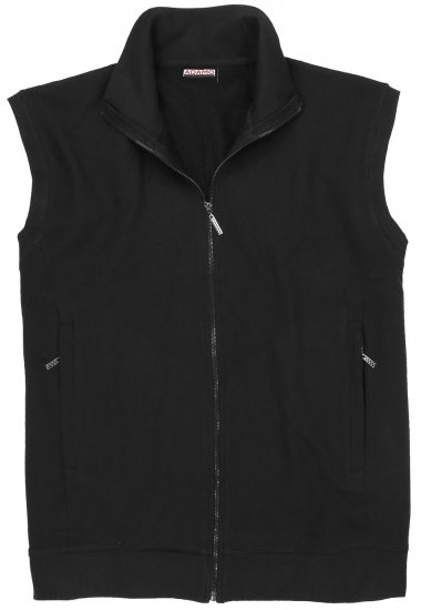 Adamo Athen Sweatvest Full Zipper Black - Суичъри & cуичъри с качулка - мъжки суичъри големи размери