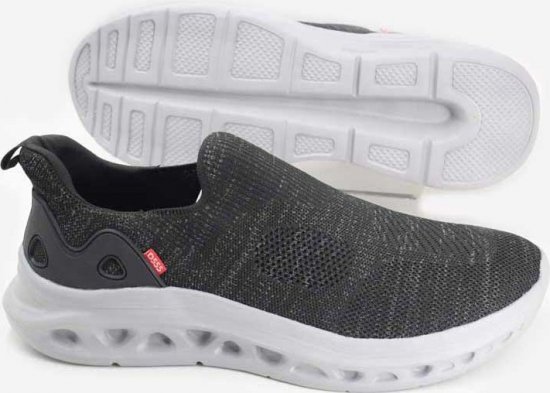 D555 Blyth 1 Kingsize Hands Free Shoes With Knitted Top Black - Мъжки oбувки 40-52 - 