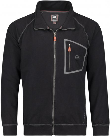 Adamo Manuel Sweatshirt with Zipper Black - Суичъри & cуичъри с качулка - мъжки суичъри големи размери