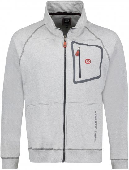 Adamo Manuel Sweatshirt with Zipper Grey - Суичъри & cуичъри с качулка - мъжки суичъри големи размери