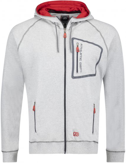 Adamo Michael Hoodie with Zipper Grey - Суичъри & cуичъри с качулка - мъжки суичъри големи размери