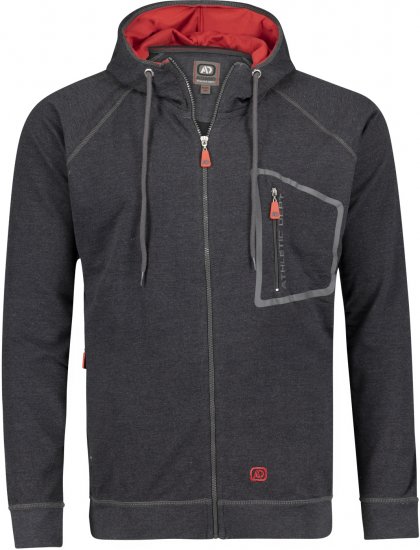 Adamo Michael Hoodie with Zipper Charcoal - Суичъри & cуичъри с качулка - мъжки суичъри големи размери