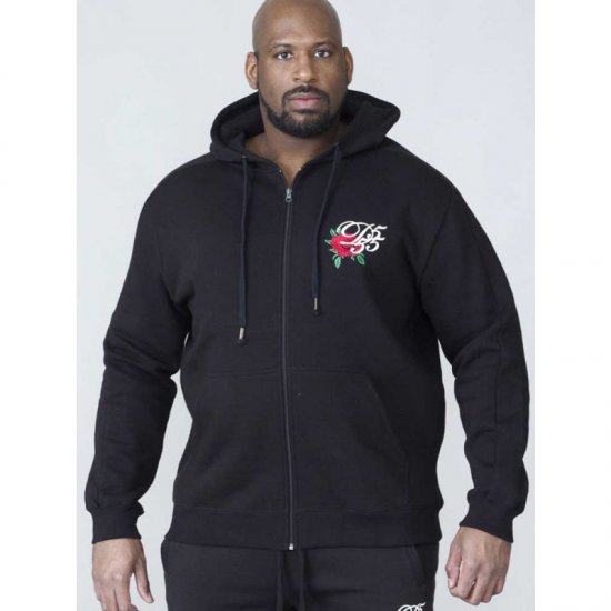 D555 Verlin Couture Full Zip Hoodie Black - Суичъри & cуичъри с качулка - мъжки суичъри големи размери