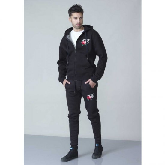 D555 Verlin Couture Full Zip Hoodie Black - Суичъри & cуичъри с качулка - мъжки суичъри големи размери