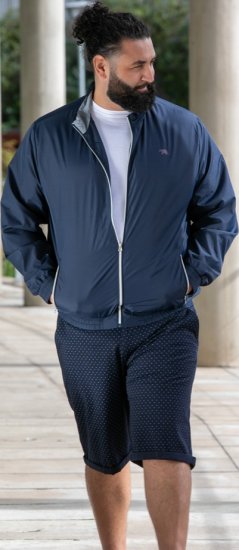 D555 Ealing Lightweight Zip Through Jacket With Zip Pockets Navy - Якета - мъжки якета големи размери